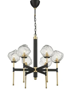 Best Żyrandol z dekoracyjnymi kloszami P0488-06L-SEAC ROCK | Kaja Żyrandole Nowoczesne