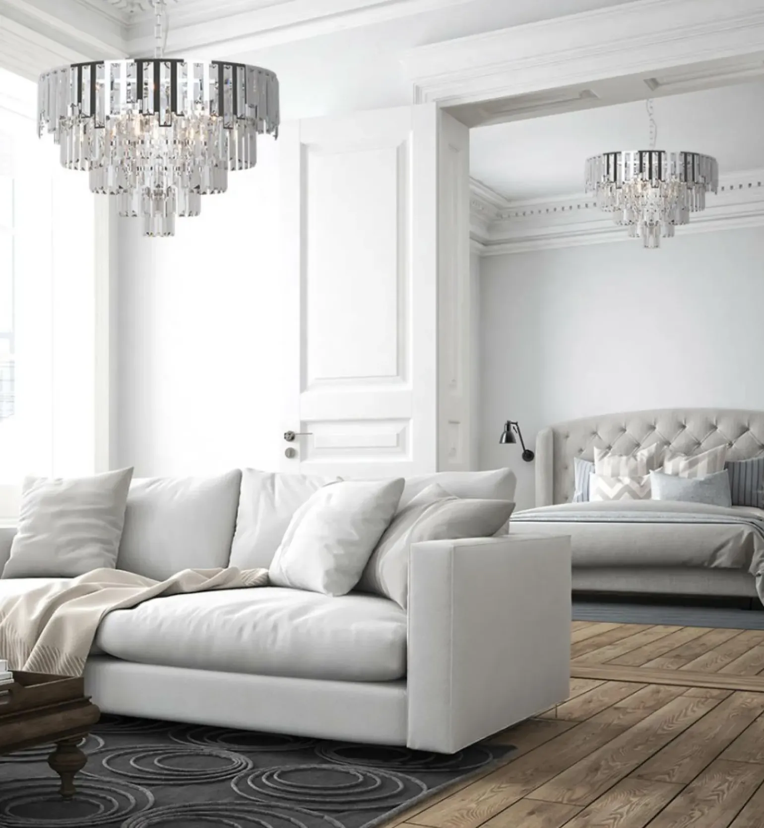 Online Żyrandol z kryształami, w m kolorze K-8177 | Kaja Oświetlenie Żyrandole Nowoczesne