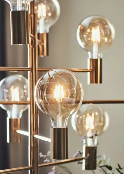 Store Żyrandol z odsłoniętymi żarówkami mosiądz 108117 | Kaja Oświetlenie Żyrandole Nowoczesne