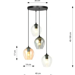 Cheap Żyrandol z różnorodnymi kloszami 682/4PREM ISTAR PREMIUM | Kaja Żyrandole Nowoczesne