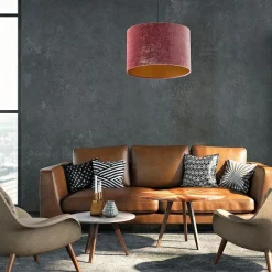 Best Sale Żyrandol z szerokim różowo-złotym abażurem TK 6164 z serii TERCINO Żyrandole Nowoczesne