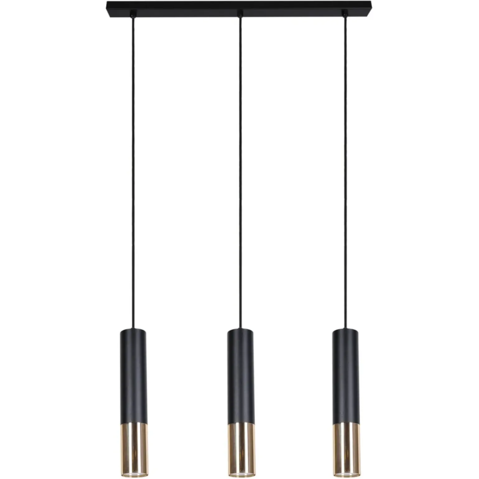 Online Żyrandol z trzema czarno-złotymi tubami K-4871 ASTINA | Kaja Żyrandole Nowoczesne
