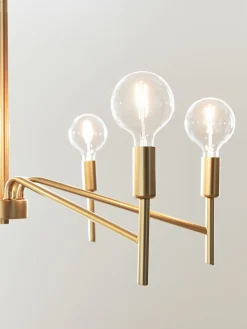 Sklep Kaja Żyrandol ze złotą oprawą i odsłoniętymi żarówkami 108210 | Kaja