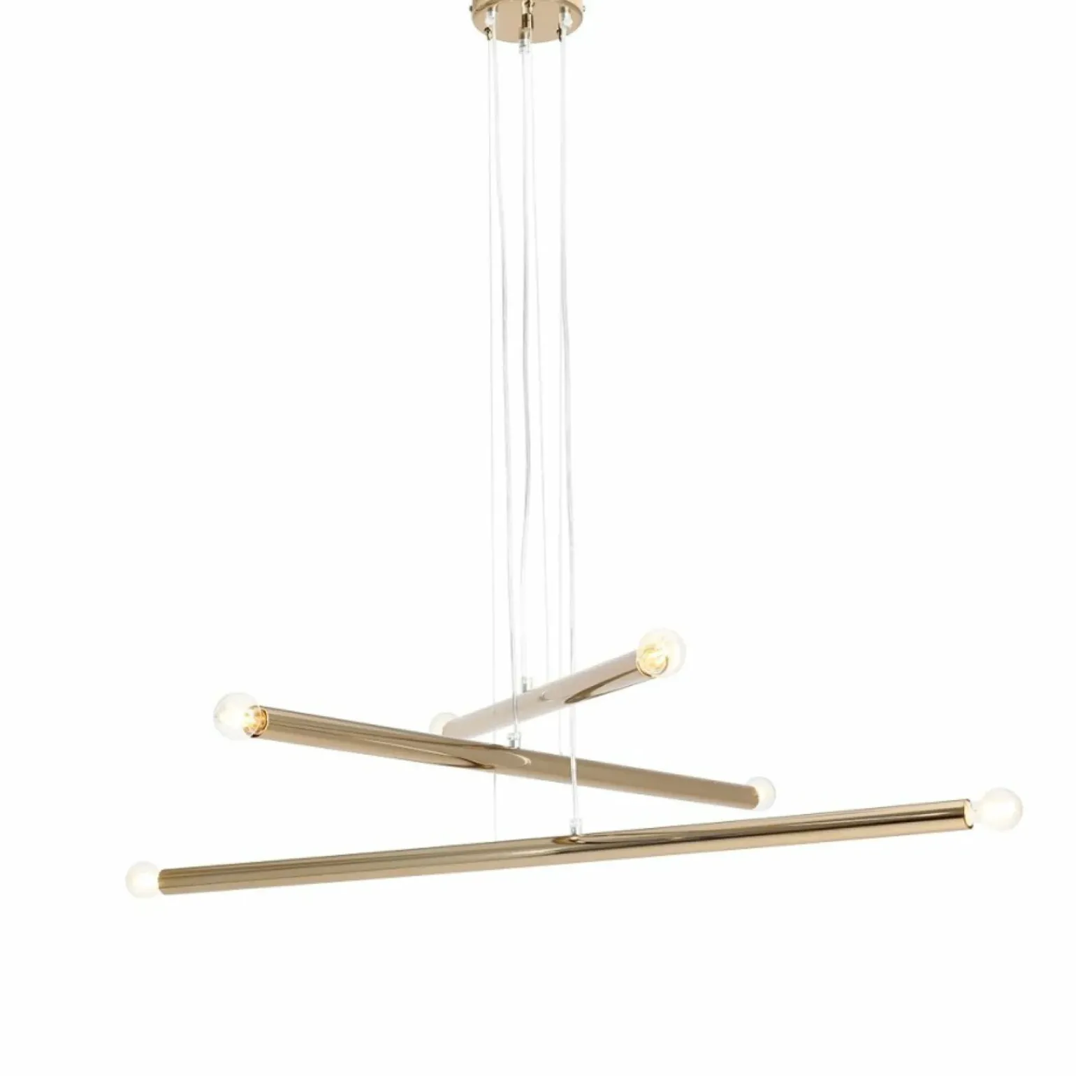 Store Żyrandol złote tuby do sypialni E14 1072K30 TUBO | Kaja Oświetlenie Żyrandole Nowoczesne