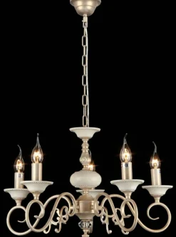 Sklep Kaja Zdobiony żyrandol typu świecznik ARM337-05-R PERLA | Kaja Oświetlenie