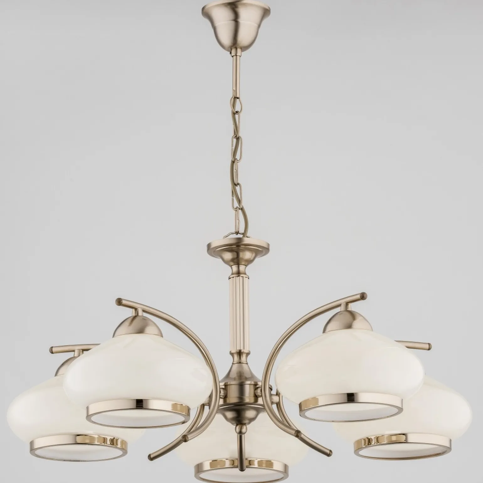 Sklep Kaja Zdobiony żyrandol z beżowymi kloszami ze szkła AL 28295 | Kaja