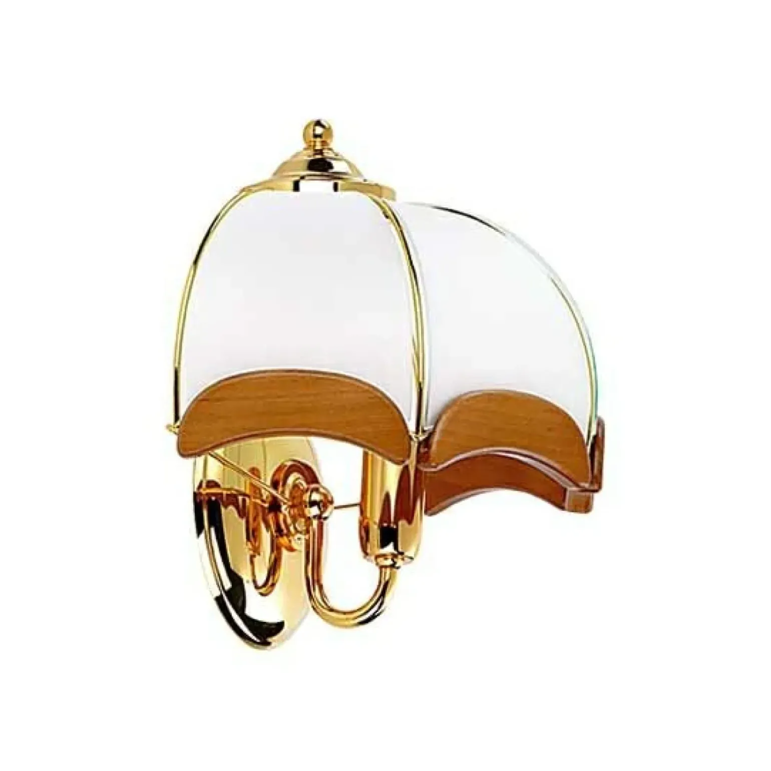 Sklep Kaja Zdobiony złoty kinkiet z elementami z drewna AL 768 | Kaja