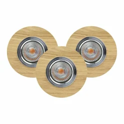 Sklep Kaja Zestaw 3 okrągłych, drewnianych oczek wpustowych 2511374 VITAR | Kaja