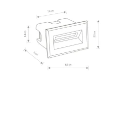 Sklep Kaja Zewnętrzna oprawa, wpuszczana, zintegrowany LED 8164 | Kaja