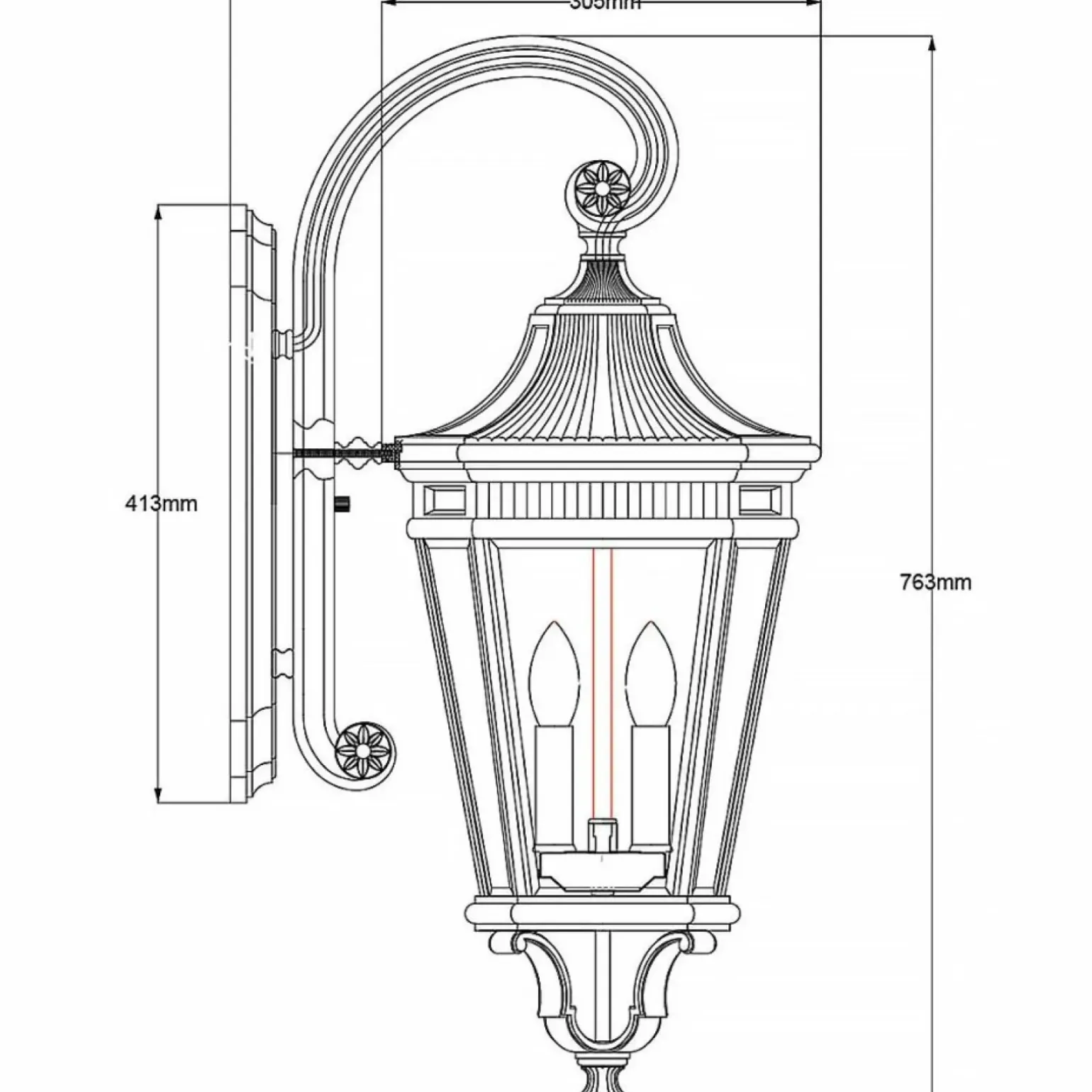 Sklep Kaja Zewnętrzny kinkiet, do altany FE-COTSLN2-L-BK z serii COTSWOLD LANE