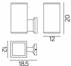 Sklep Kaja Zewnętrzny kinkiet elewacyjny, na żarówkę E27 8002 BL z serii ADELA | Kaja Oświe