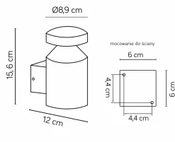 Sklep Kaja Zewnętrzny kinkiet z wbudowanym LED-em 6W DL-K100 z serii DELTA | Kaja Oświetlen