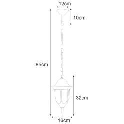 Sklep Kaja Zewnętrzny lampion wiszący na łańcuchu K-5007H/N VASCO | Kaja