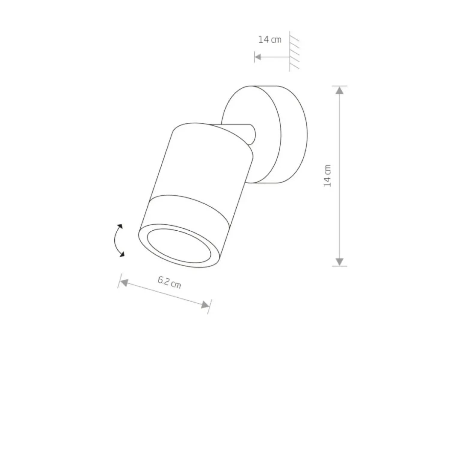 Sklep Kaja Zewnętrzny, regulowany kinkiet, kolor grafitu 9552 | Kaja Oświetlenie