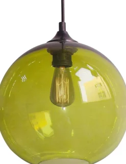 Store Zielona kulista lampa wisząca z żarówką 31-29546 EDISON | Kaja Żyrandole Nowoczesne