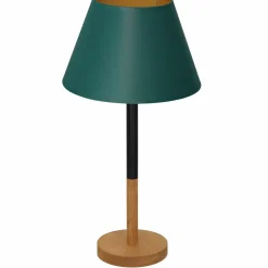 Sklep Kaja Zielona lampa stołowa, brązowa podstawka LX 3757 z serii TABLE LAMPS