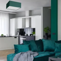 Sklep Kaja Zielona lampa sufitowa, prostokątny plafon MLP7875 z serii VERDE | Kaja Oświetle