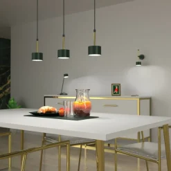 Clearance Zielona lampa ze złotymi elementami MLP7767 z serii ARENA | Kaja Oświetlenie Żyrandole Nowoczesne