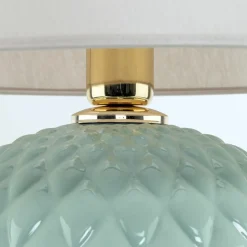 Sklep Kaja Zielona lampka nocna z beżowym abażurem TK 5904 SANTANA | Kaja