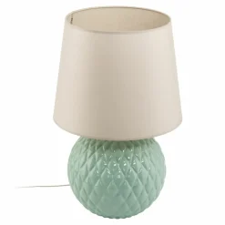 Sklep Kaja Zielona lampka nocna z beżowym abażurem TK 5904 SANTANA | Kaja