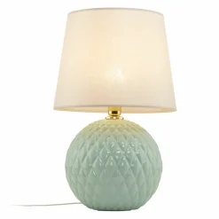 Sklep Kaja Zielona lampka nocna z beżowym abażurem TK 5904 SANTANA | Kaja