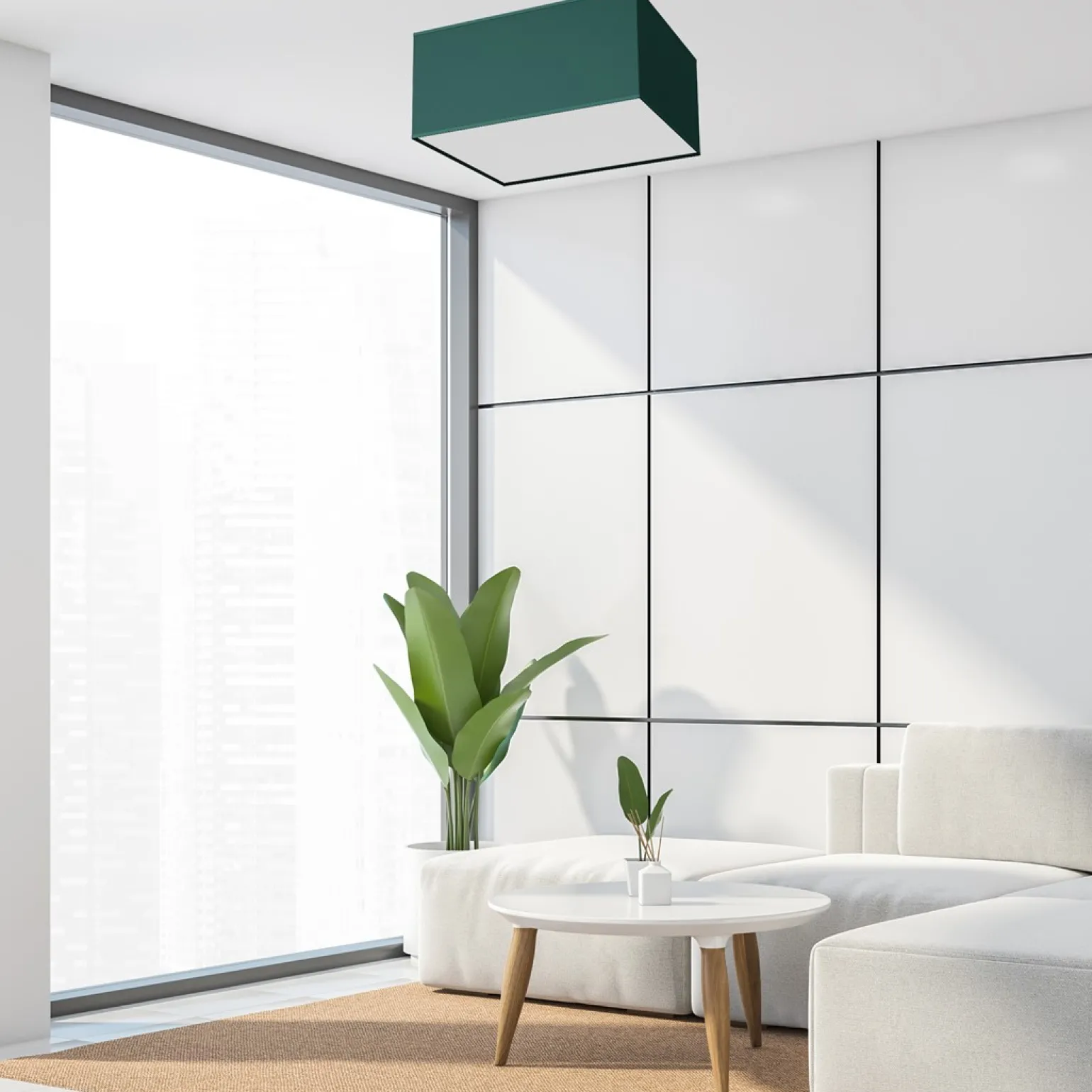 Sklep Kaja Zielona, prostokątna lampa sufitowa do korytarza MLP7874 z serii VERDE | Kaja Oś