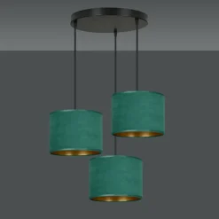 Sale Zielone abażury na regulowanych zwisach 1051/3PREM HILDE PREMIUM | Kaja Żyrandole Nowoczesne