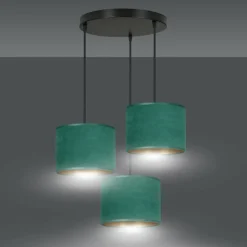 Sale Zielone abażury na regulowanych zwisach 1051/3PREM HILDE PREMIUM | Kaja Żyrandole Nowoczesne