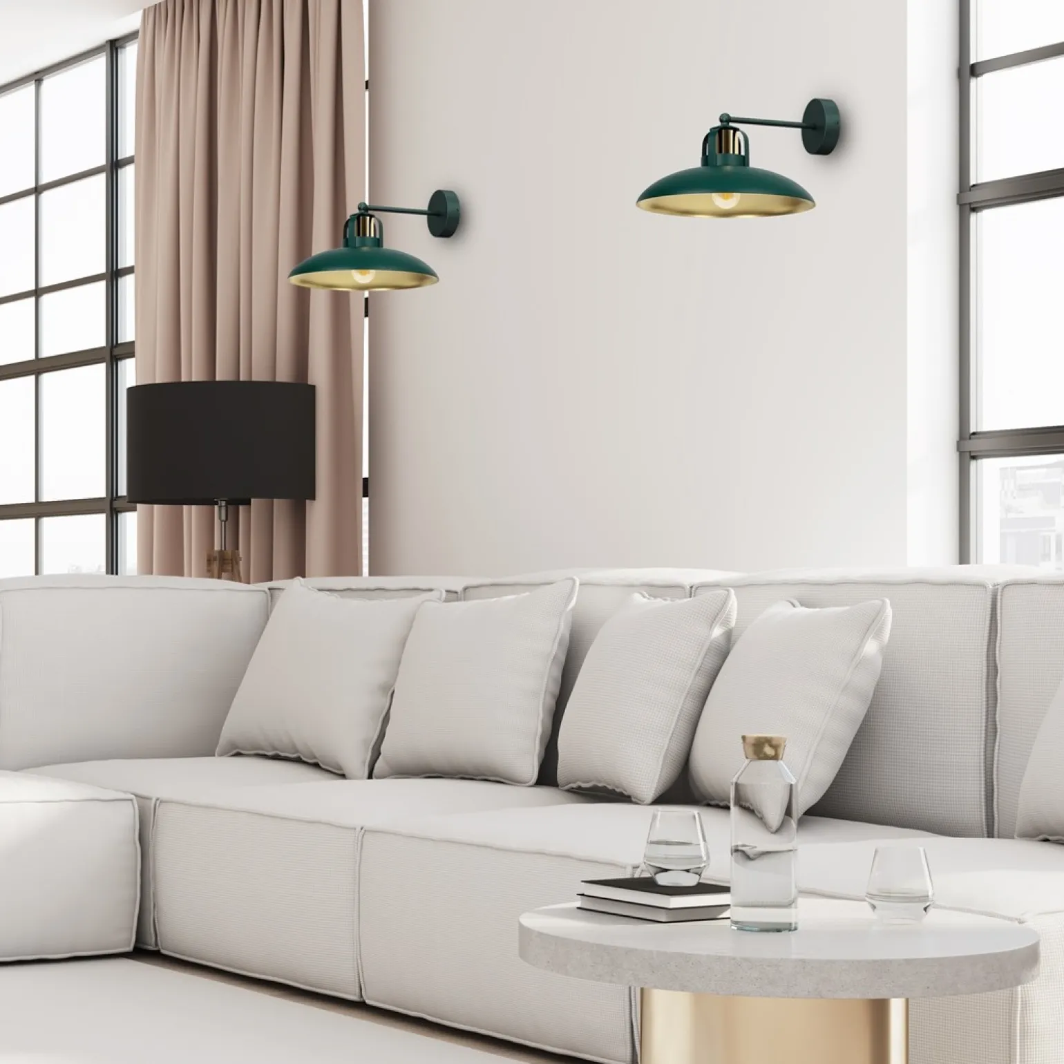 Sklep Kaja Zielono-złota lampa ścienna, na jedną żarówkę MLP7707 z serii FELIX | Kaja Oświe