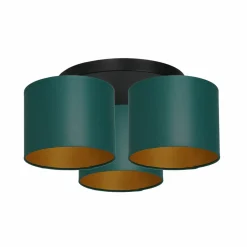 New Zielono-złota lampa sufitowa, trzy abażury LX 3545 z serii ARDEN Żyrandole Nowoczesne