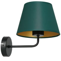 Sklep Kaja Zielono-złoty kinkiet, abażur w kształcie stożka LX 3557 z serii ARDEN