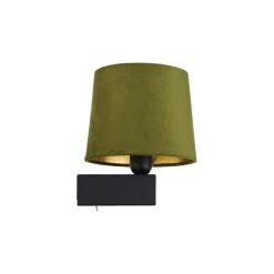 Sklep Kaja Zielony kinkiet ze złotym wnętrzem abażuru 8198 | Kaja Oświetlenie