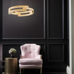 New Złota, dekoracyjna lampa wisząca do salonu LP-1810/1P GD TARJA | Kaja Żyrandole Nowoczesne