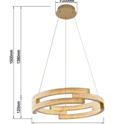 New Złota, dekoracyjna lampa wisząca do salonu LP-1810/1P GD TARJA | Kaja Żyrandole Nowoczesne
