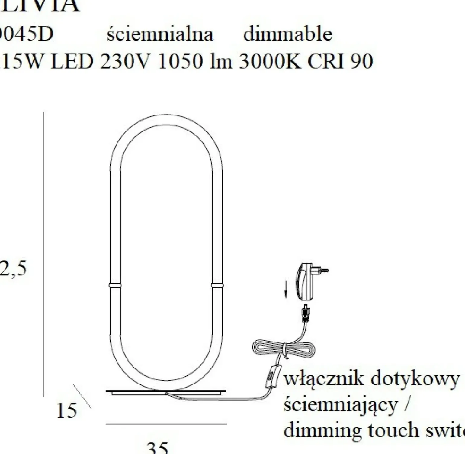 Sklep Kaja Złota, designerska lampka stołowa LED MX T0045D OLIVIA | Kaja