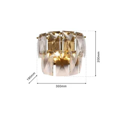 Sklep Kaja Złota, kryształowa lampa ścienna, mały gwint ML6931 z serii CHELSEA | Kaja Oświe