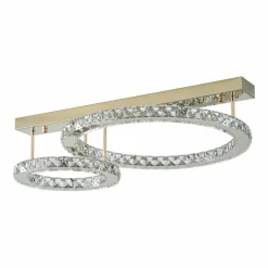 Sklep Kaja Złota, kryształowa lampa sufitowa LED MX3713-2-3GT GIRONA | Kaja