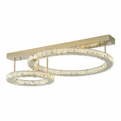 Sklep Kaja Złota, kryształowa lampa sufitowa LED MX3713-2-3GT GIRONA | Kaja