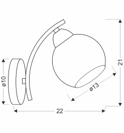 Sklep Kaja Złota lampa ścienna z klasycznym kloszem 21-38593 AMOS | Kaja
