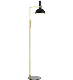 Sklep Kaja Złota lampa podłogowa czarny klosz i ściemniacz 106972 | Kaja