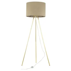 Sklep Kaja Złota lampa podłogowa z abażurem TK 16036 UMBERTO LINEN GOLD | Kaja