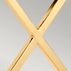 Sklep Kaja Złota lampa stołowa z abażurem CROSS-TL-IVORY z serii CROSS