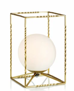 Sklep Kaja Złota lampa stołowa z białym kloszem w oprawie 107817 | Kaja