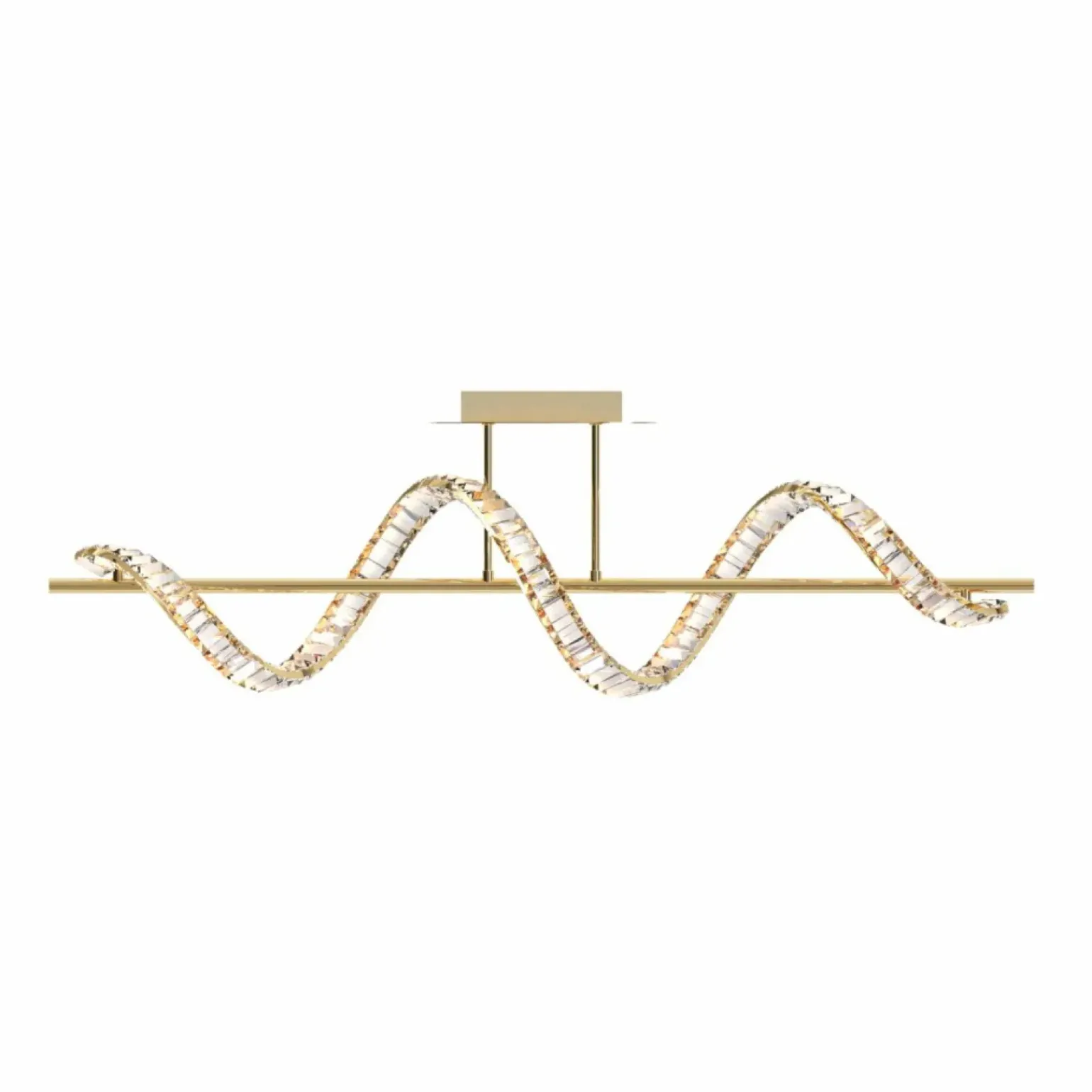 Fashion Złota lampa sufitowa, kryształowa wstążka MX3170-1-3GT ATHESA | Kaja Żyrandole Nowoczesne