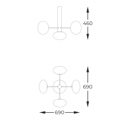 Hot Złota lampa sufitowa z białymi kloszami ZM 1199 OMI | Kaja Oświetlenie Żyrandole Nowoczesne