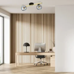 Best Złota lampa sufitowa z ciemnymi kloszami 1246/2 z serii SPLENDI | Kaja Żyrandole Nowoczesne