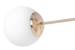 Store Złota lampa sufitowa z czterema białymi kloszami K-5403 z serii LUMIA Żyrandole Nowoczesne