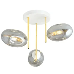 Hot Złota lampa sufitowa z dekoracyjnymi kloszami 1277/3 z serii ARGO Żyrandole Nowoczesne