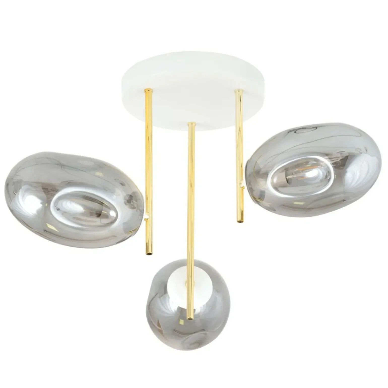 Hot Złota lampa sufitowa z dekoracyjnymi kloszami 1277/3 z serii ARGO Żyrandole Nowoczesne