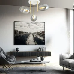 Hot Złota lampa sufitowa z dekoracyjnymi kloszami 1277/3 z serii ARGO Żyrandole Nowoczesne